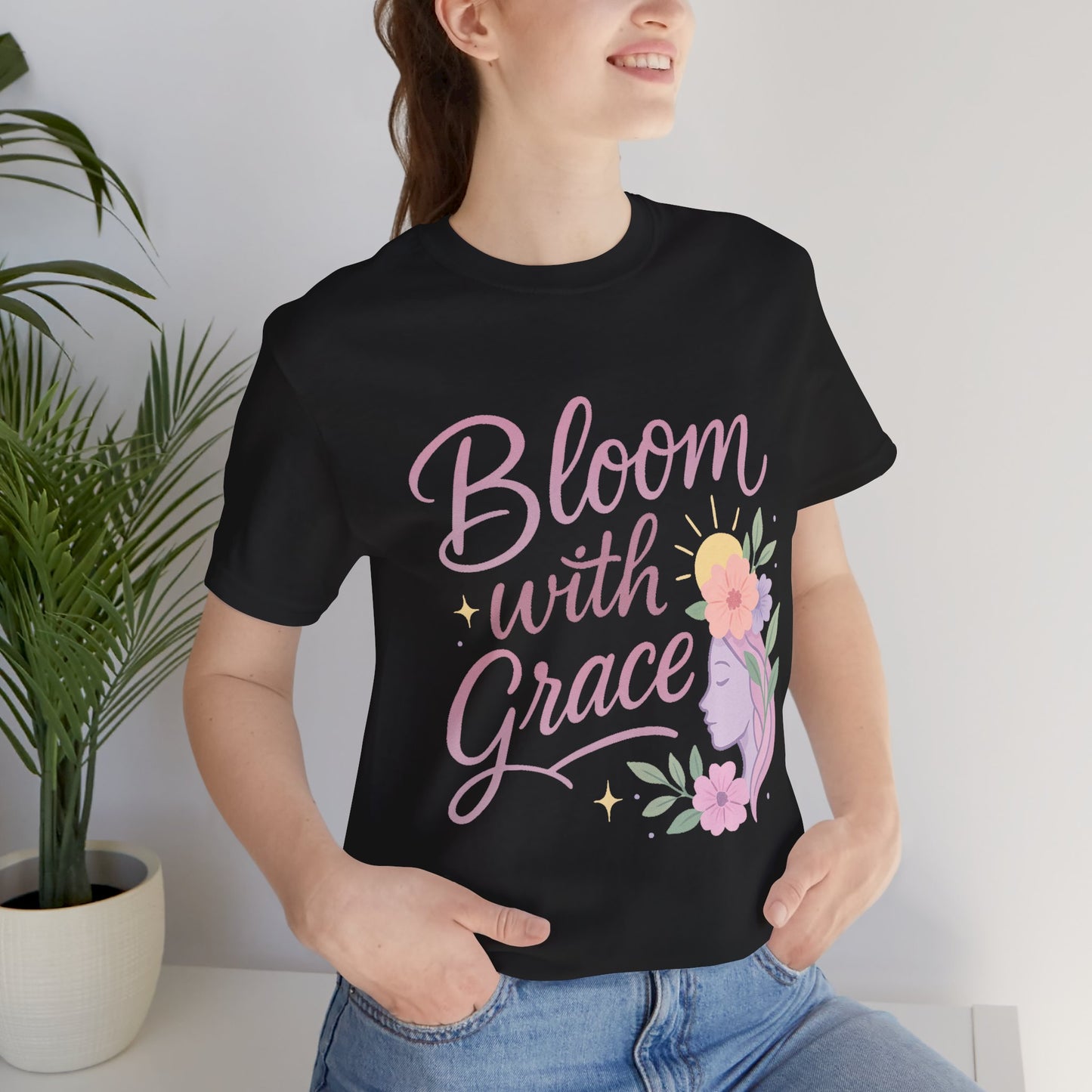 Bloom with Grace –  Unisex Jersey Short Sleeve Tee