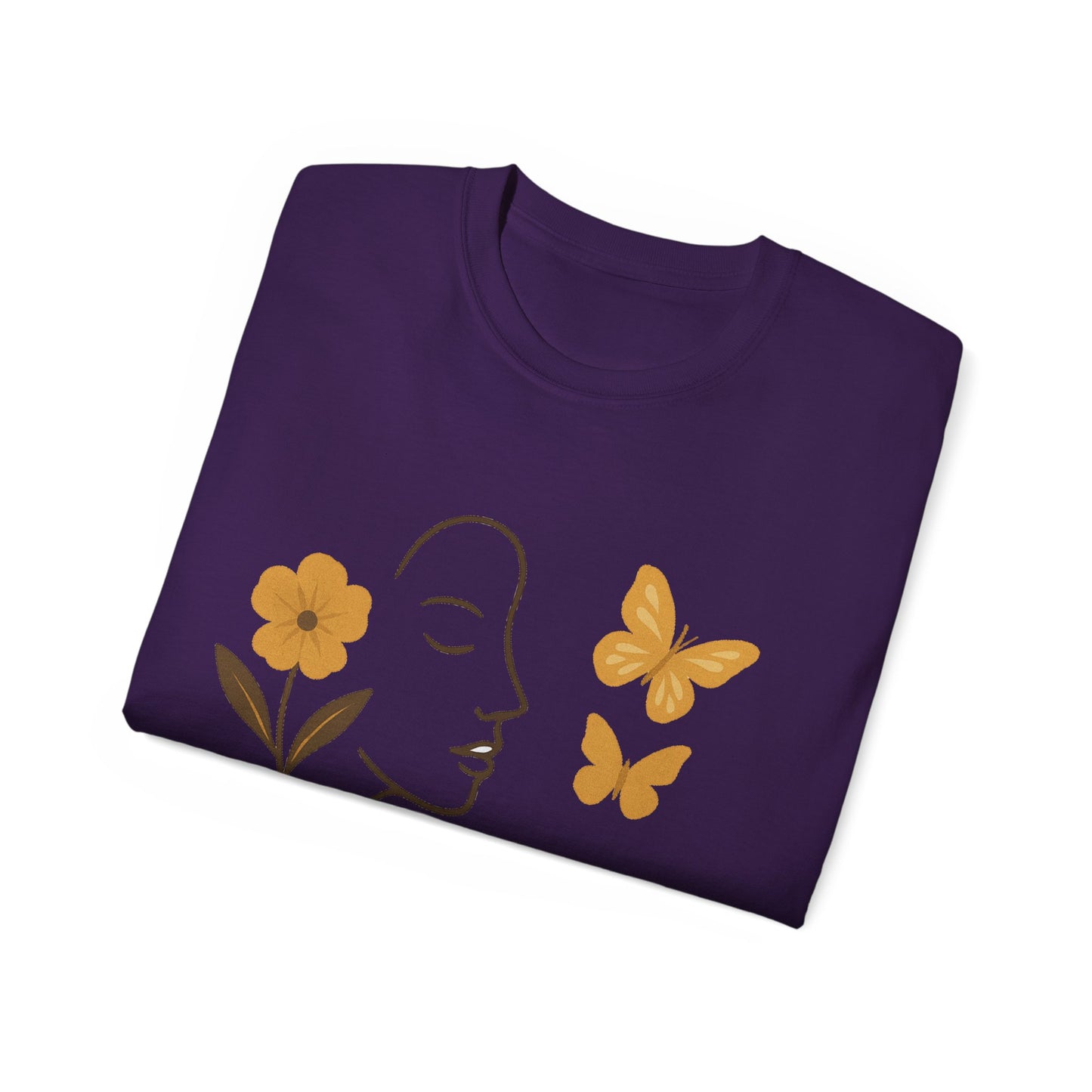 Bloom with Grace – Sanftes Vintage Damen T-Shirt mit Blumen & Schmetterlingen