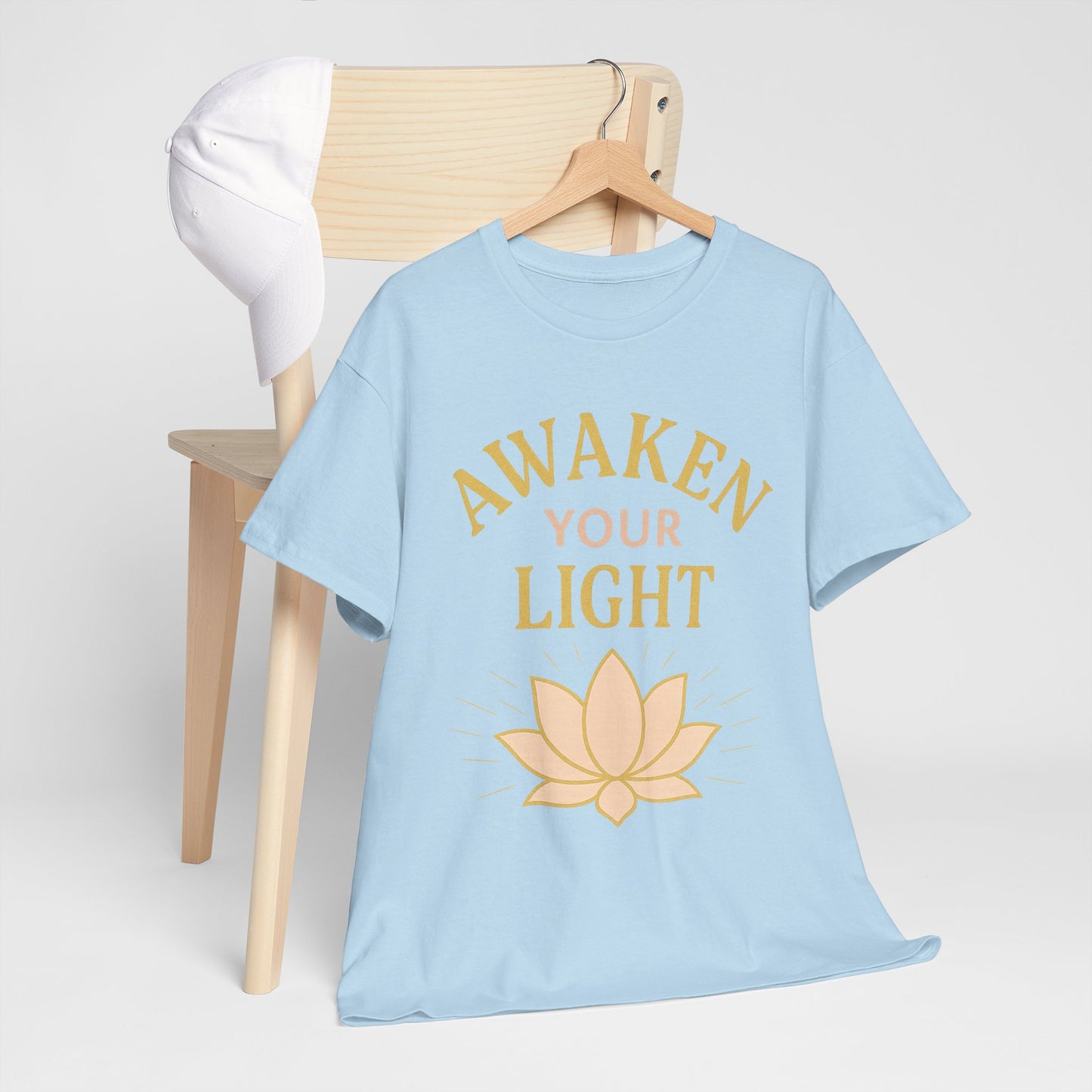 Awaken Your Light Unisex Tee - Inspirational Cotton Shirt for Mindfulness and Yoga