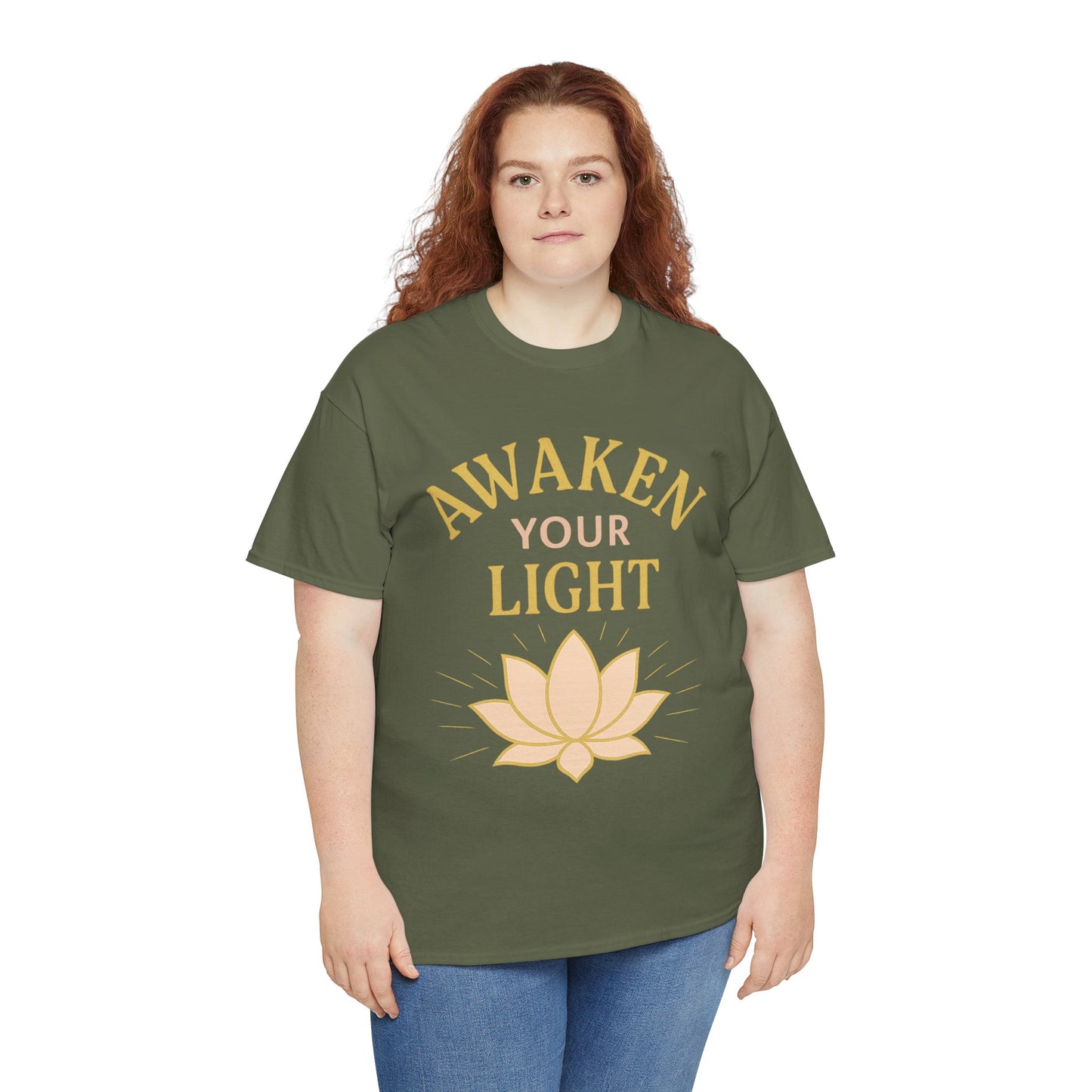 Awaken Your Light Unisex Tee - Inspirational Cotton Shirt for Mindfulness and Yoga