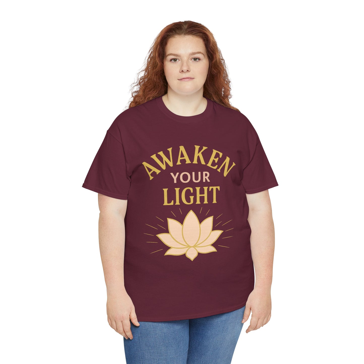 Awaken Your Light Unisex Tee - Inspirational Cotton Shirt for Mindfulness and Yoga