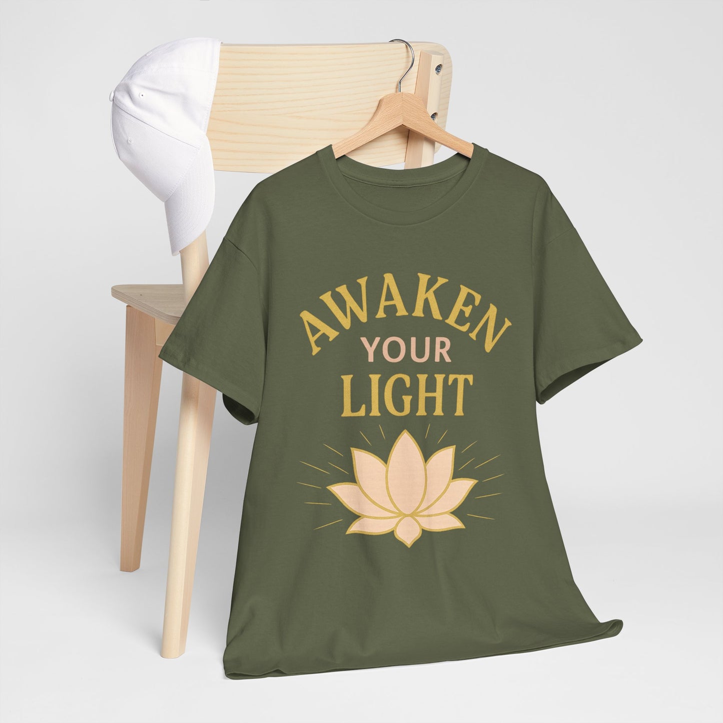 Awaken Your Light Unisex Tee - Inspirational Cotton Shirt for Mindfulness and Yoga