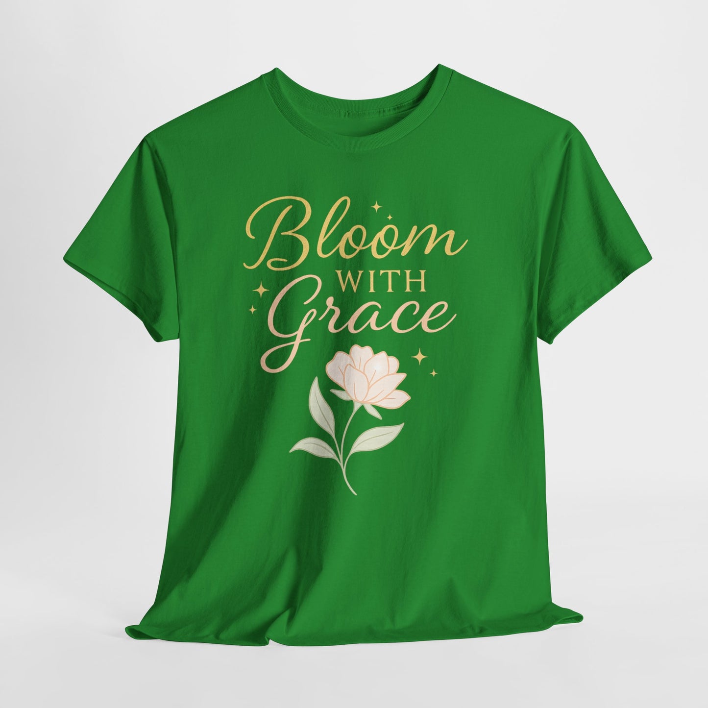 Bloom with Grace Unisex Heavy Cotton Tee - Inspirational Floral Shirt