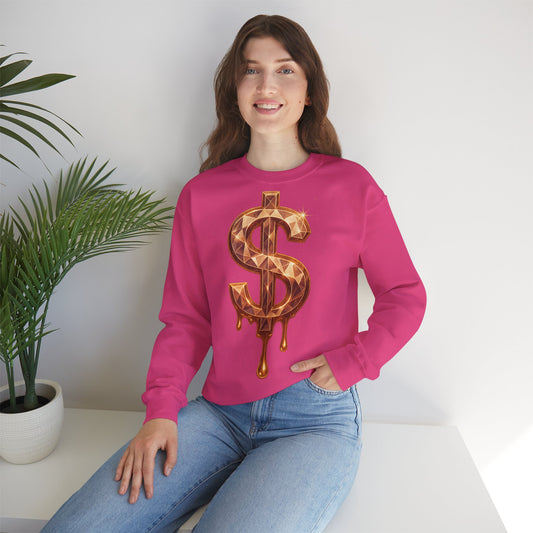 Dripping Gold Dollar Sign Crewneck Sweatshirt