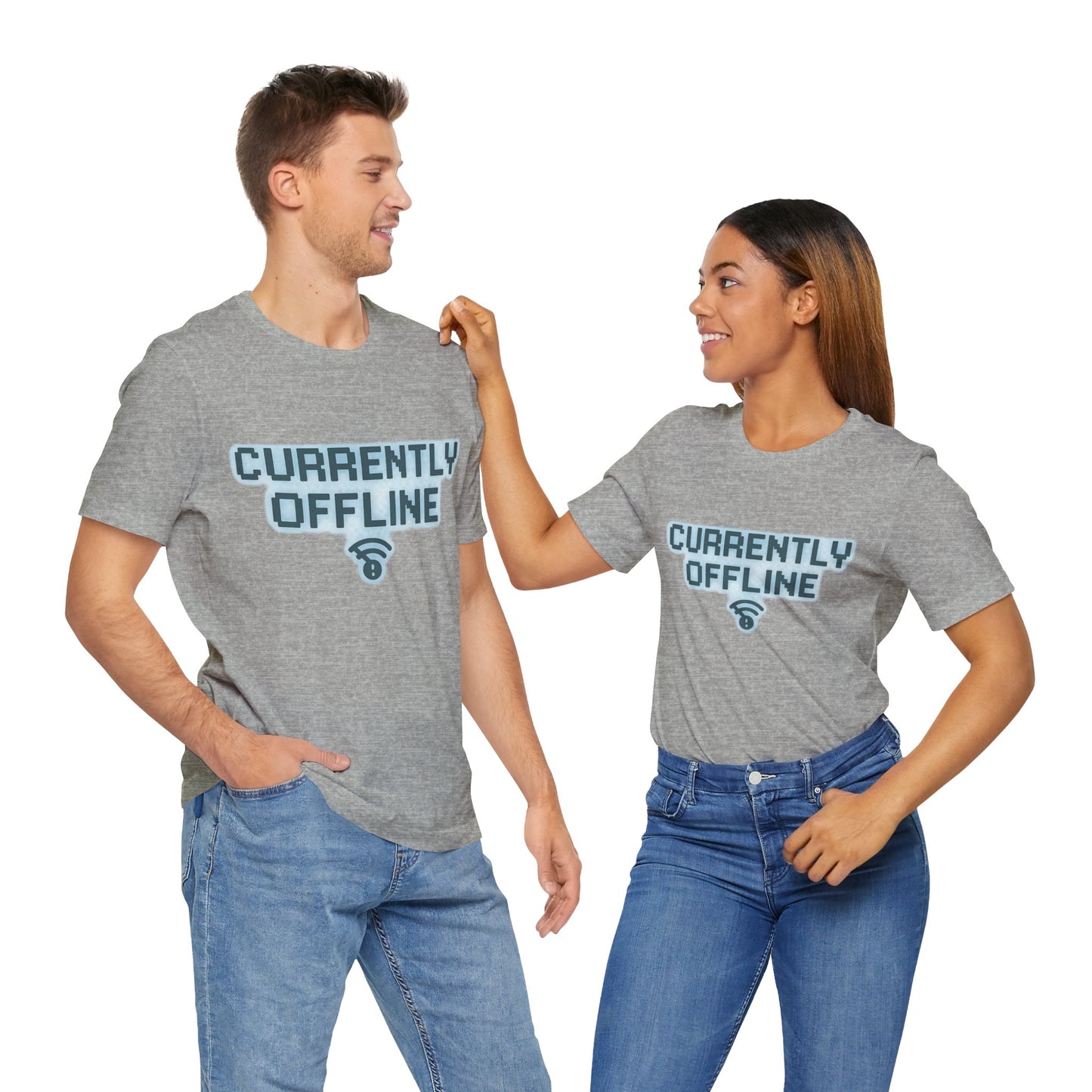 Casual Unisex Tee - Currently Offline Graphic Shirt
