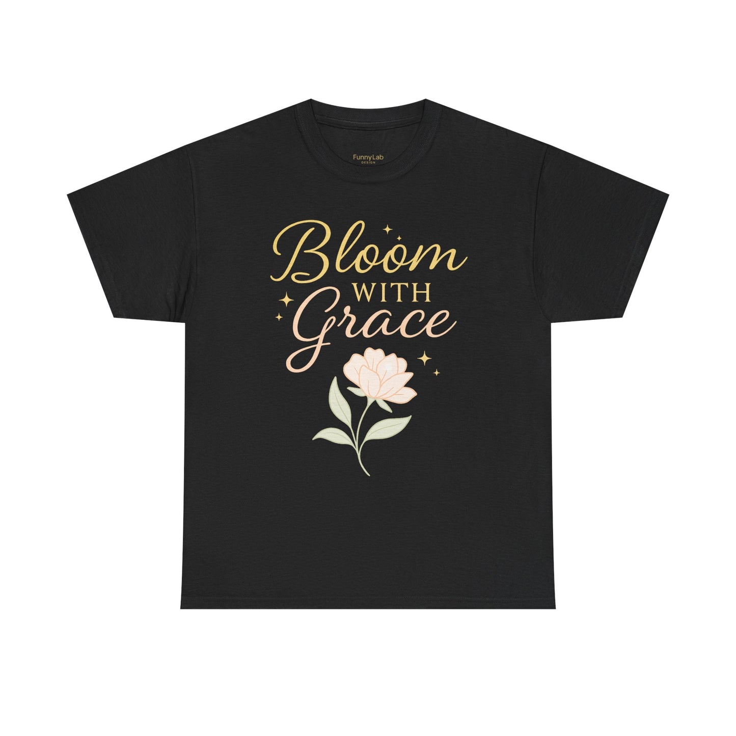 Bloom with Grace Unisex Heavy Cotton Tee - Inspirational Floral Shirt