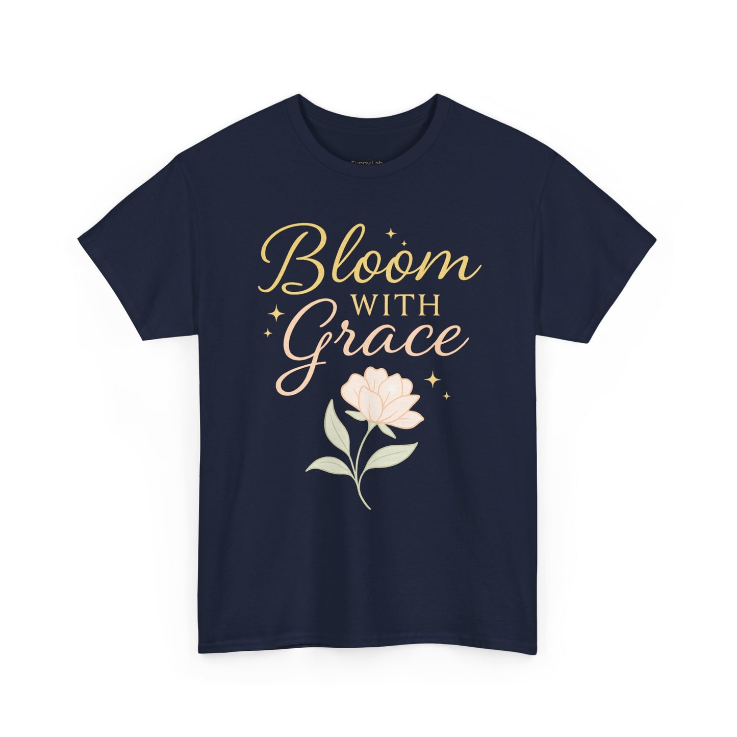 Bloom with Grace Unisex Heavy Cotton Tee - Inspirational Floral Shirt
