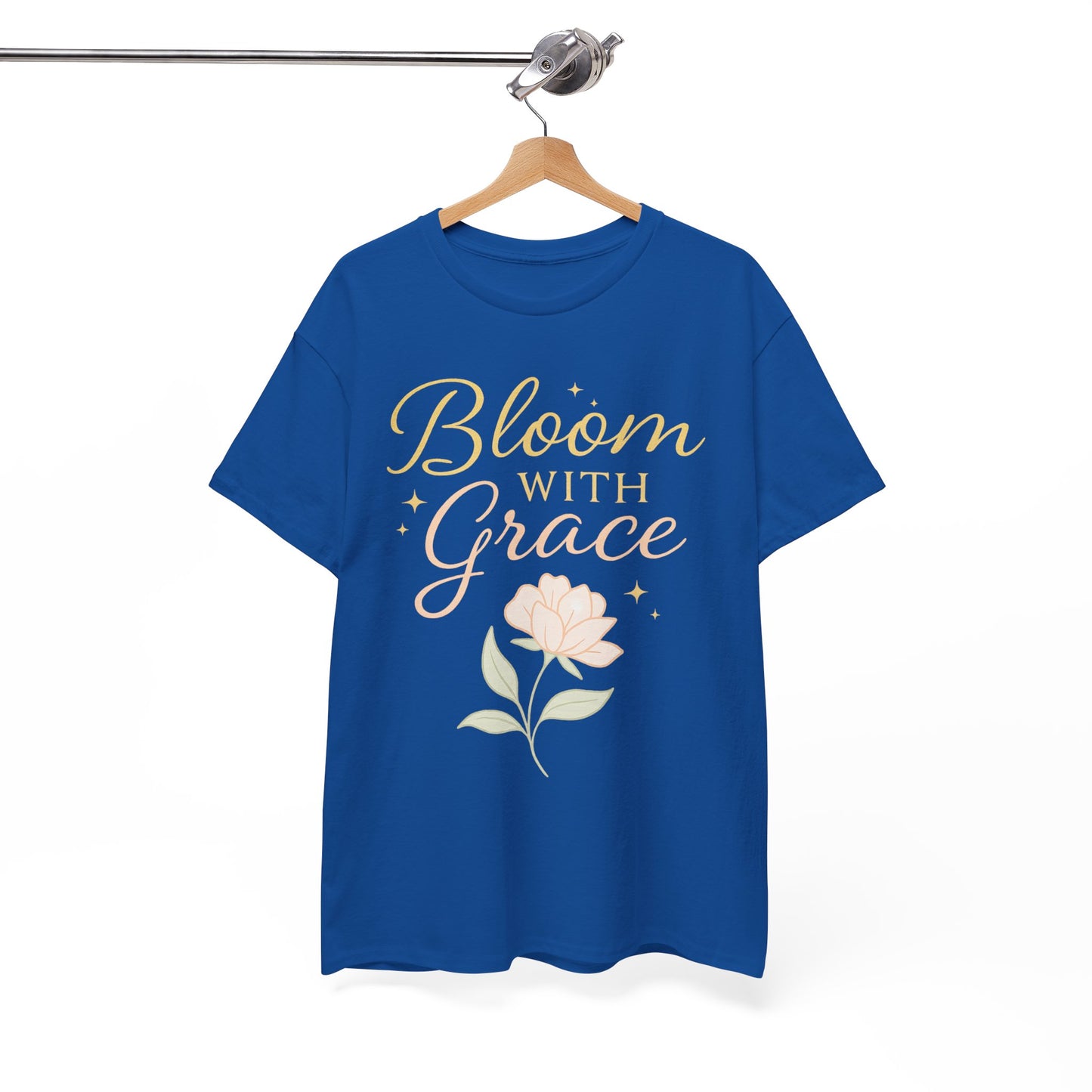 Bloom with Grace Unisex Heavy Cotton Tee - Inspirational Floral Shirt