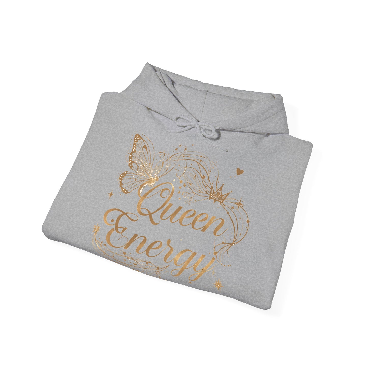 „Queen Energy“ Hoodie – Femininer Premium Kapuzenpullover mit Schmetterling & Sternen