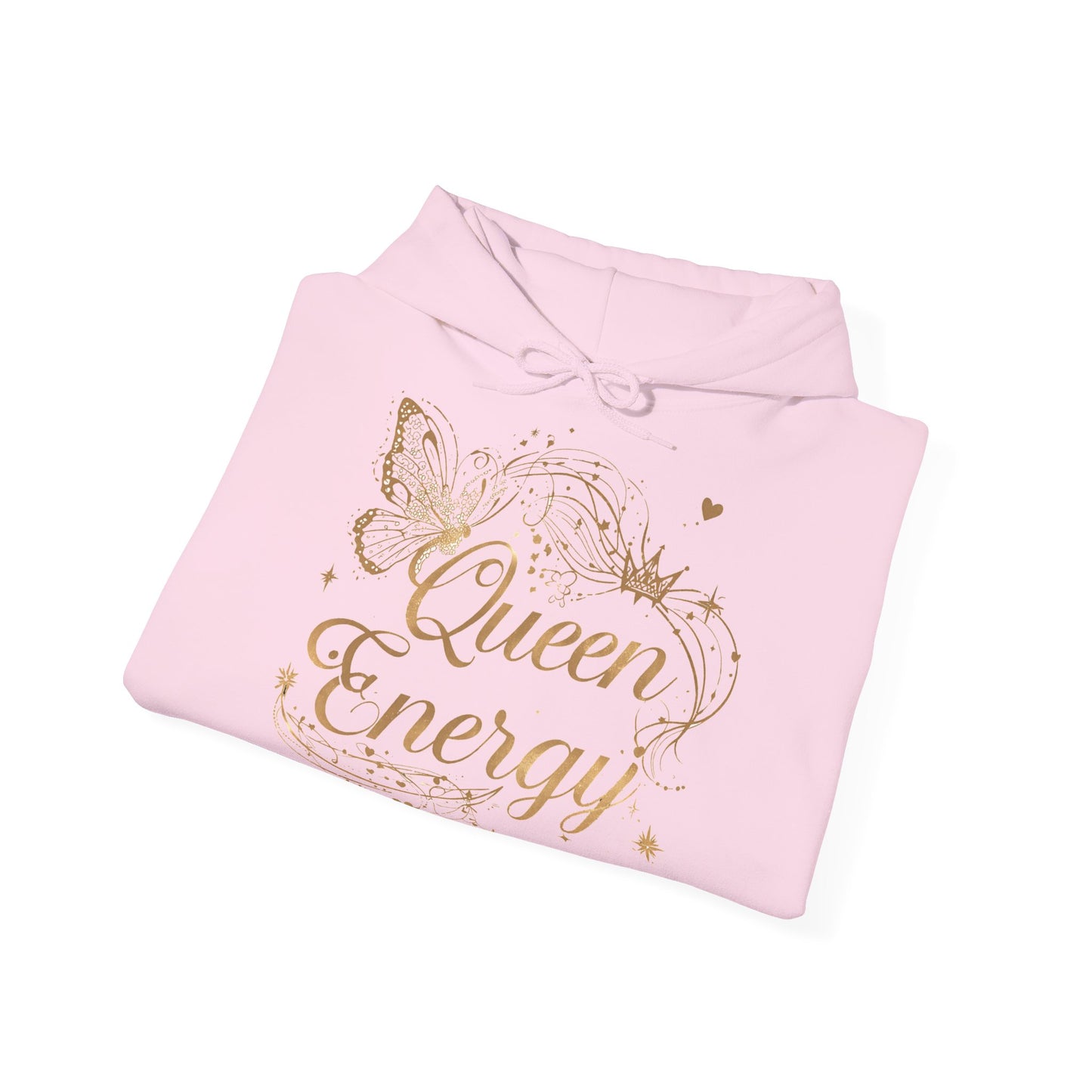 „Queen Energy“ Hoodie – Femininer Premium Kapuzenpullover mit Schmetterling & Sternen