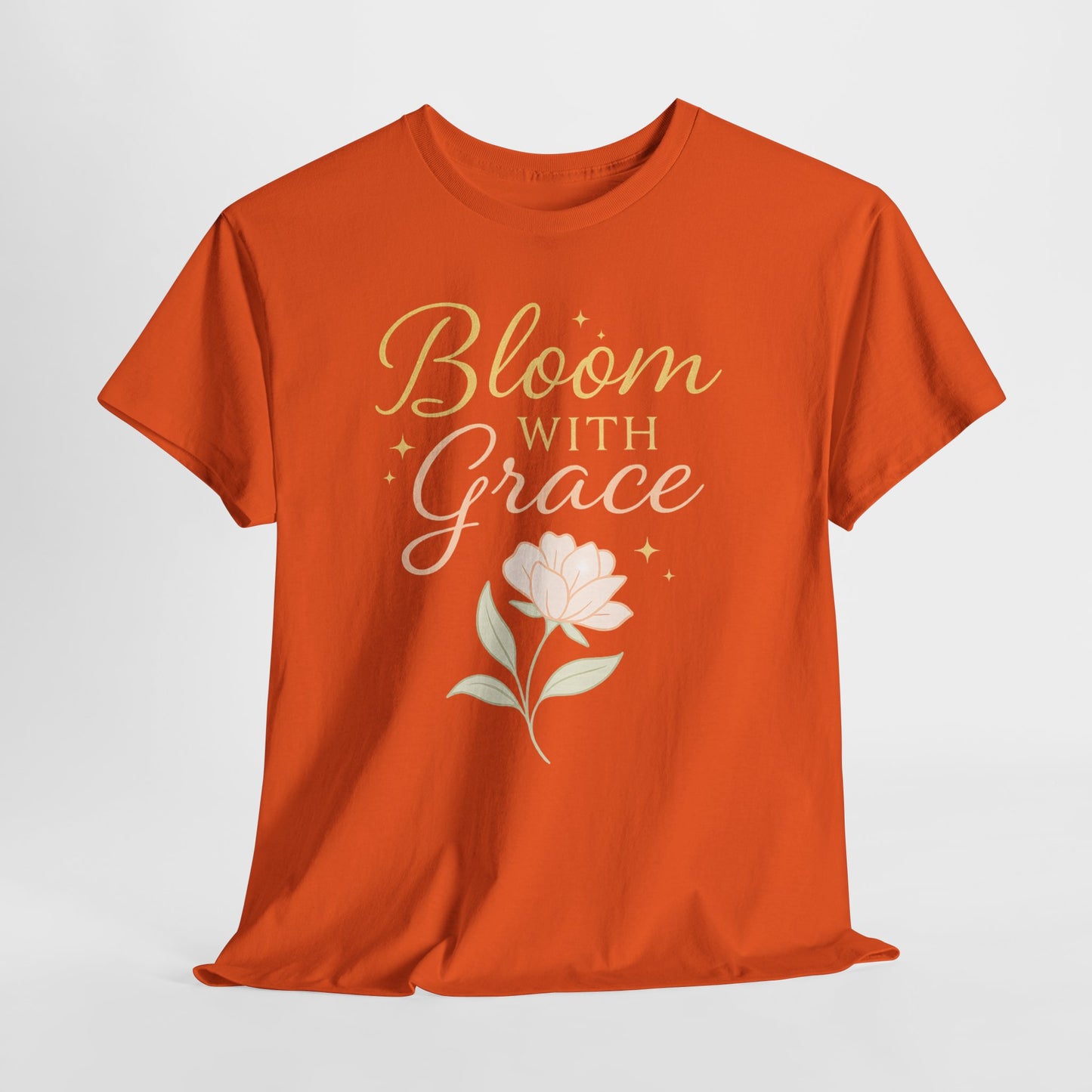 Bloom with Grace Unisex Heavy Cotton Tee - Inspirational Floral Shirt