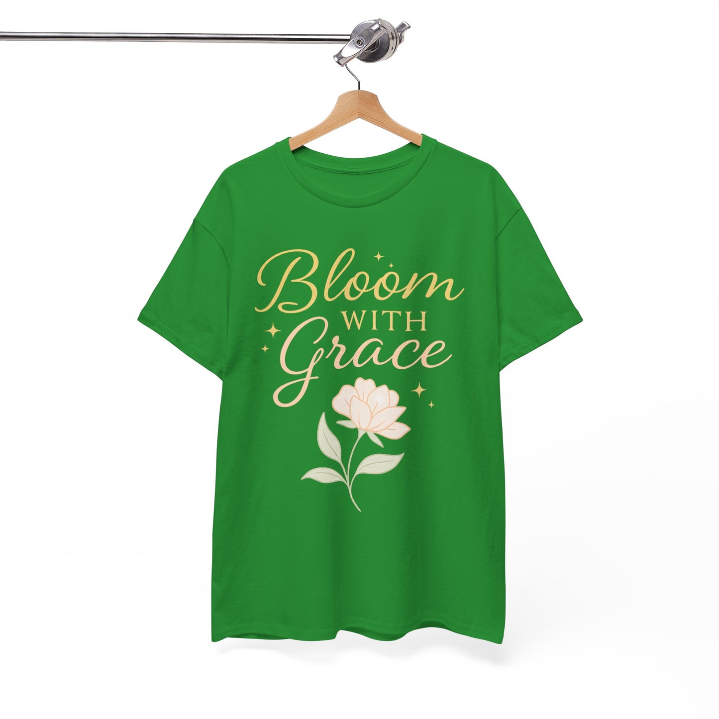 Bloom with Grace Unisex Heavy Cotton Tee - Inspirational Floral Shirt