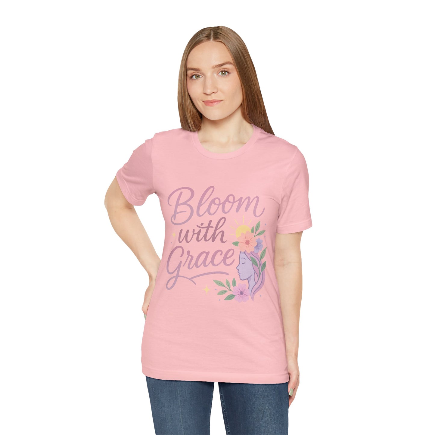 Bloom with Grace –  Unisex Jersey Short Sleeve Tee