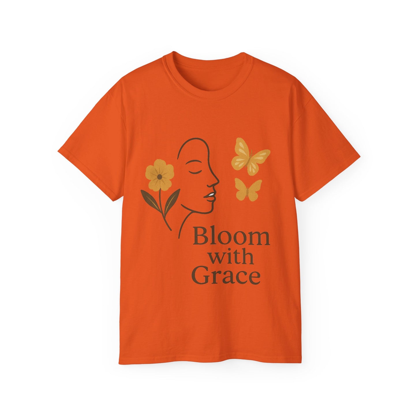 Bloom with Grace – Sanftes Vintage Damen T-Shirt mit Blumen & Schmetterlingen