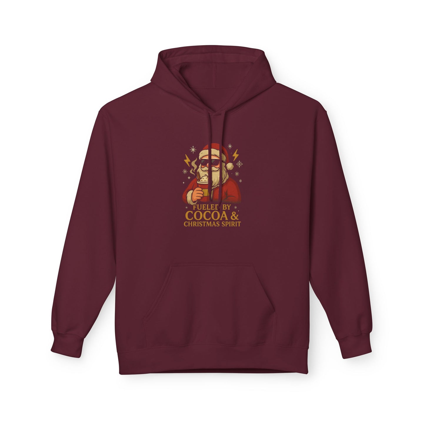 Christmas Cocoa Hoodie - 'Believe in Cocoa & Christmas Spirit' Festive Santa Sweatshirt