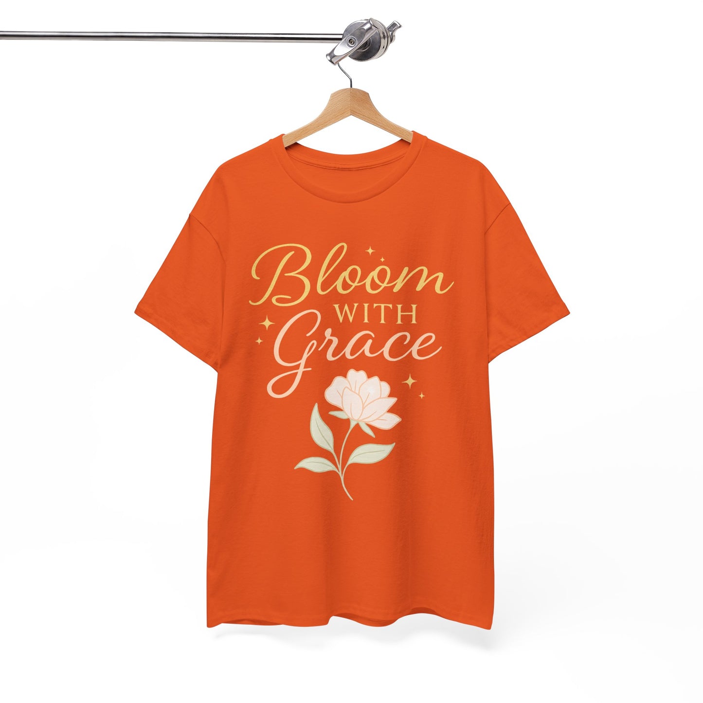 Bloom with Grace Unisex Heavy Cotton Tee - Inspirational Floral Shirt