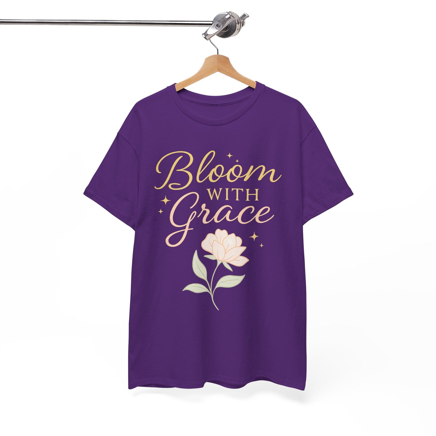Bloom with Grace Unisex Heavy Cotton Tee - Inspirational Floral Shirt