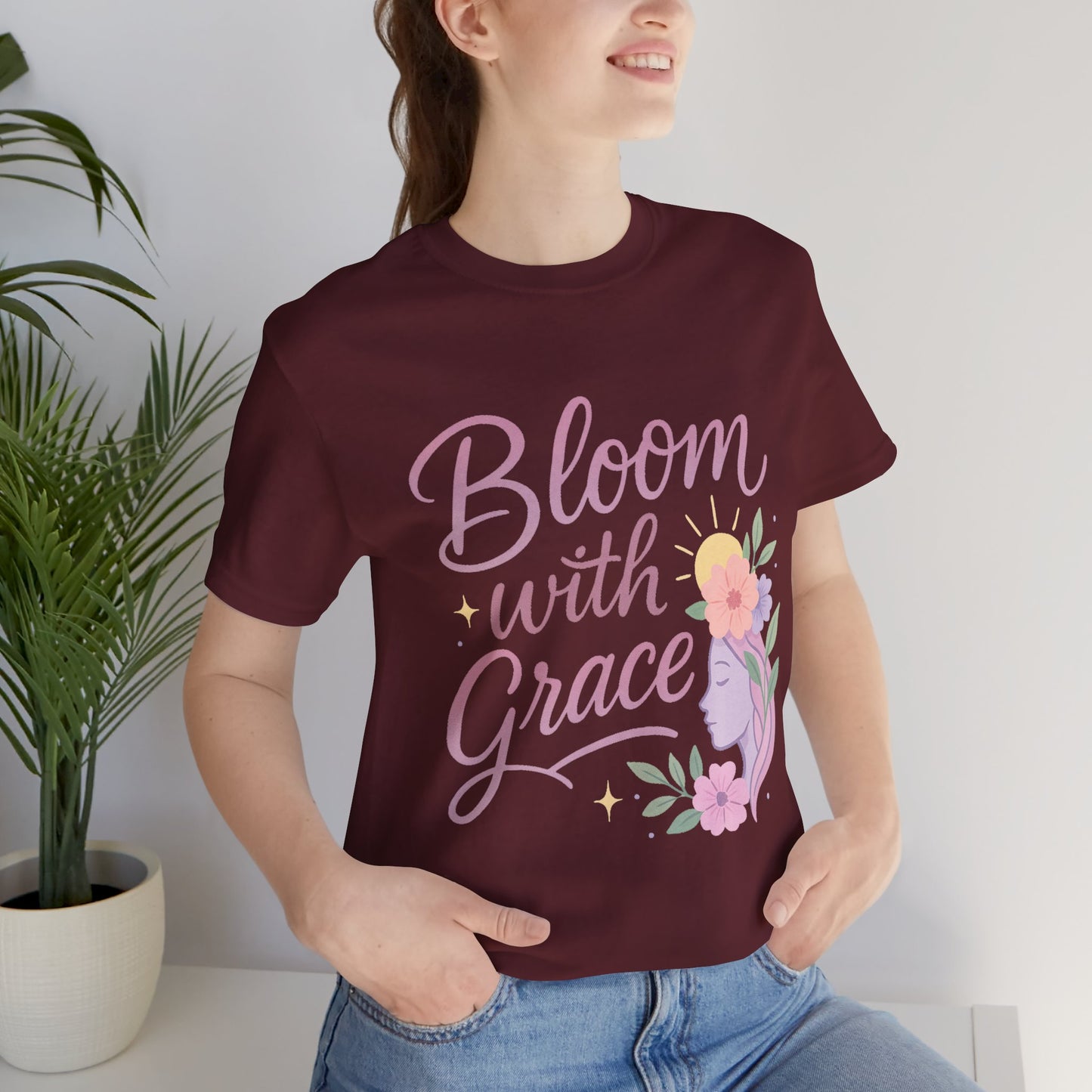 Bloom with Grace –  Unisex Jersey Short Sleeve Tee