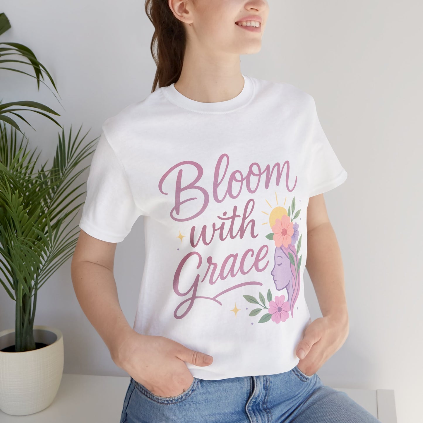 Bloom with Grace –  Unisex Jersey Short Sleeve Tee