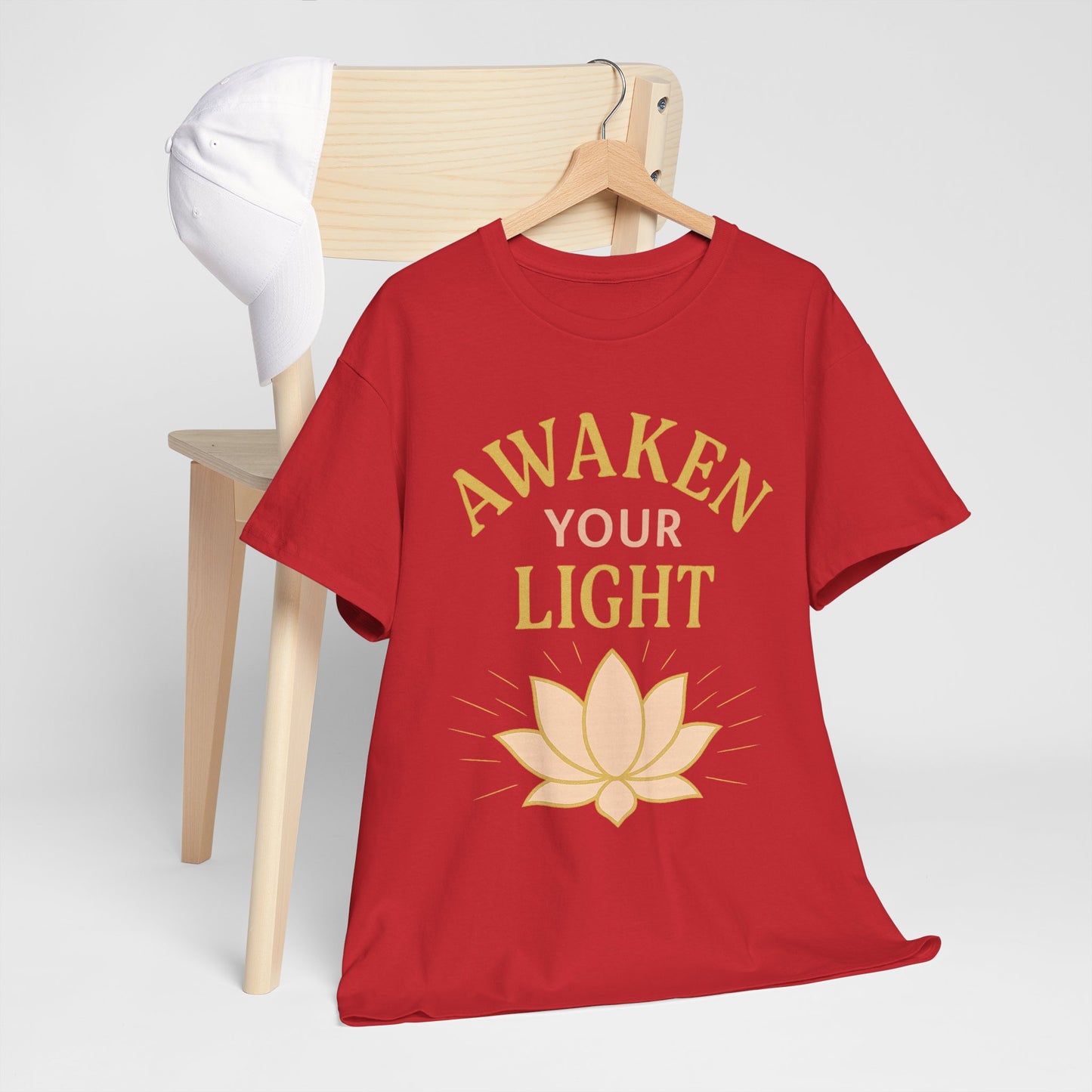 Awaken Your Light Unisex Tee - Inspirational Cotton Shirt for Mindfulness and Yoga