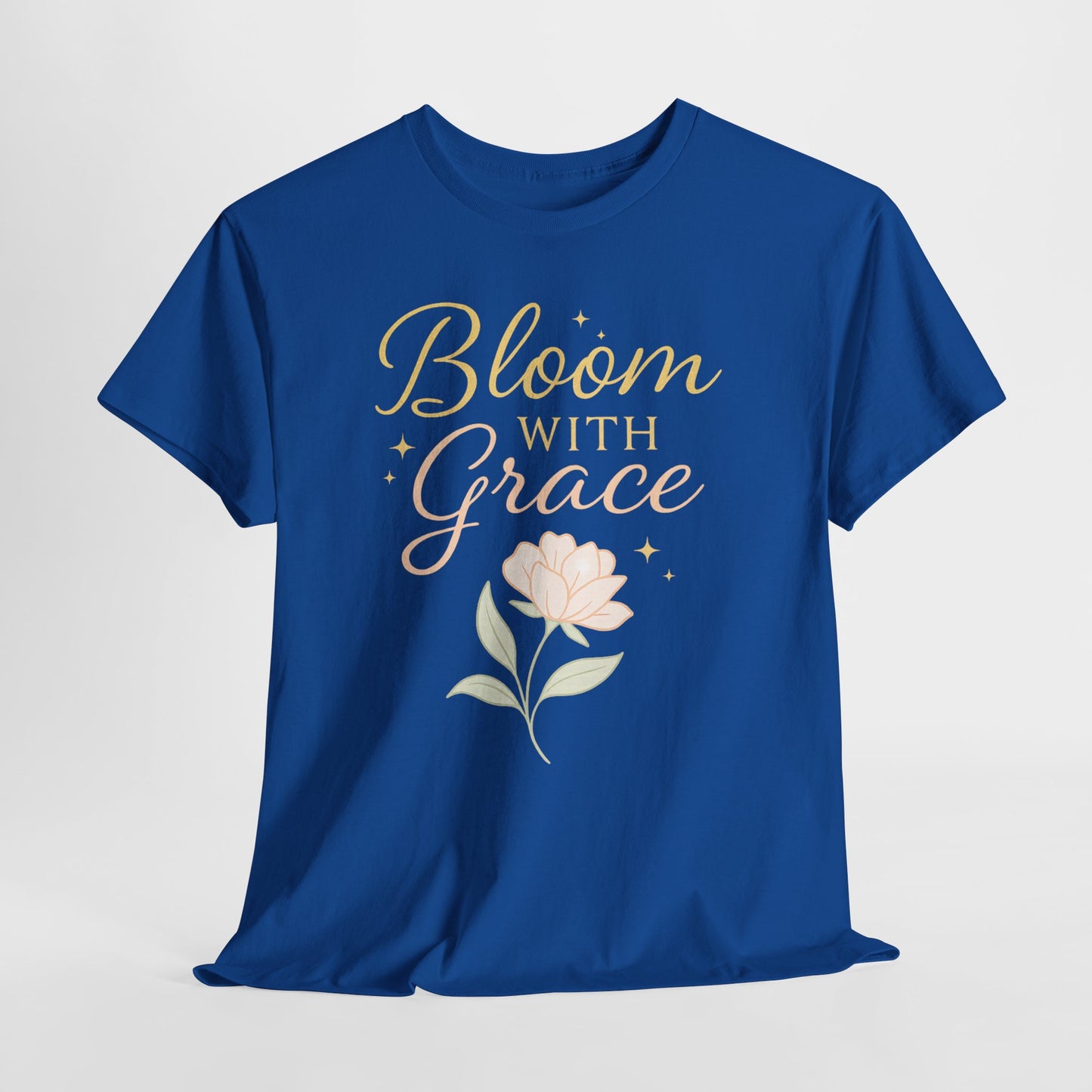 Bloom with Grace Unisex Heavy Cotton Tee - Inspirational Floral Shirt