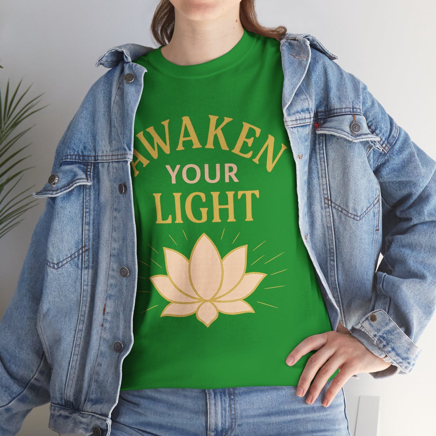 Awaken Your Light Unisex Tee - Inspirational Cotton Shirt for Mindfulness and Yoga