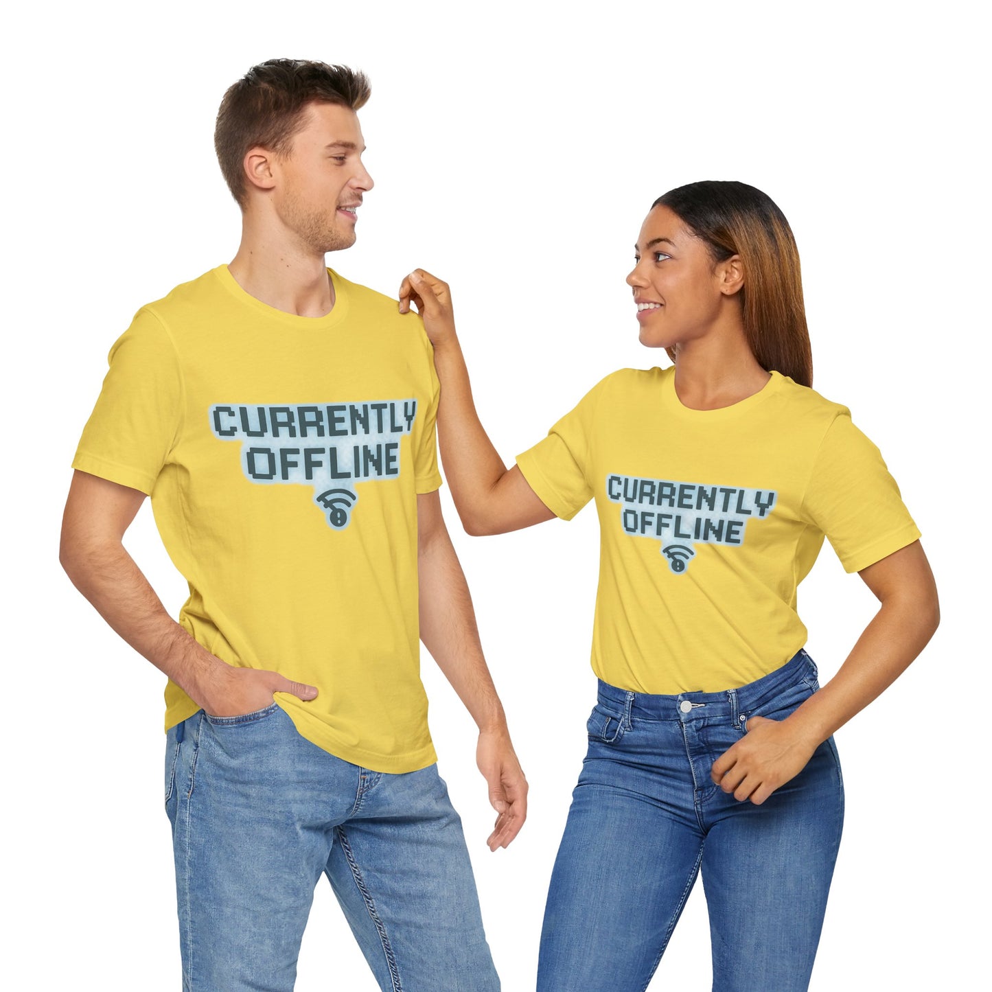 Casual Unisex Tee - Currently Offline Graphic Shirt