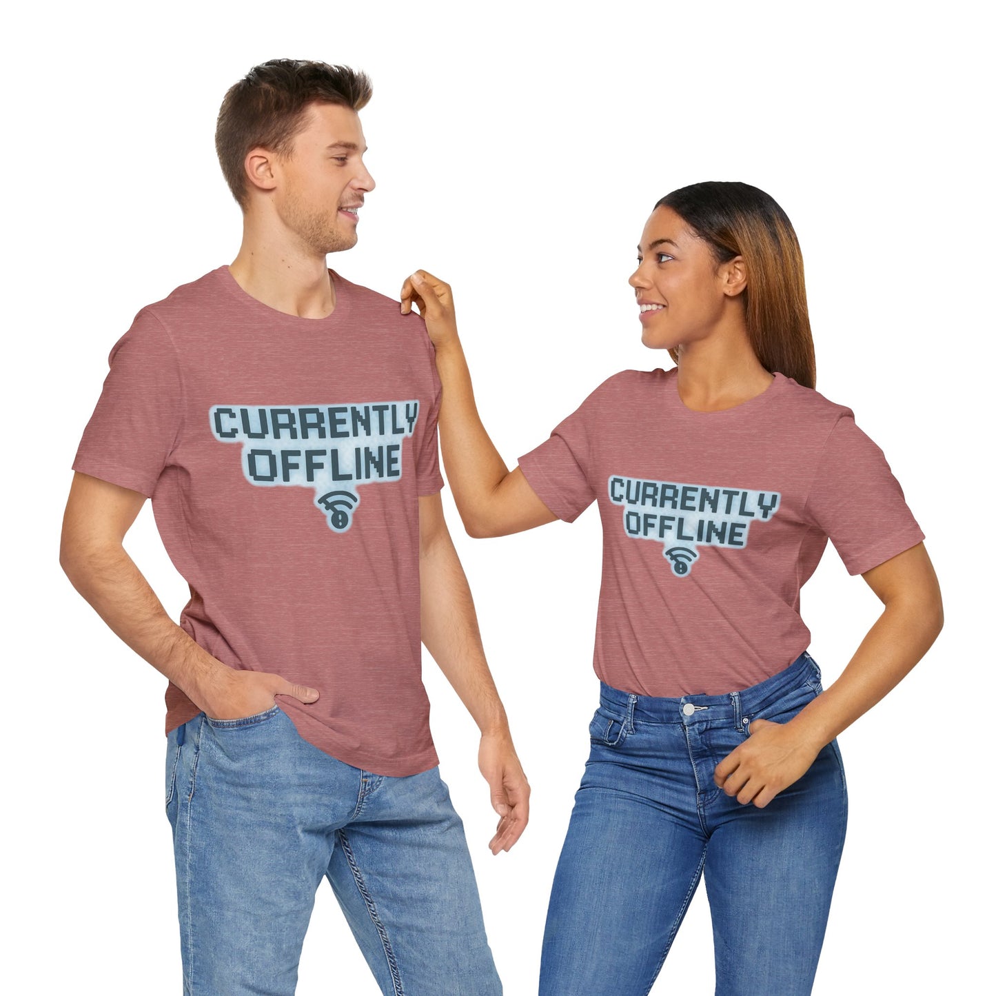 Casual Unisex Tee - Currently Offline Graphic Shirt