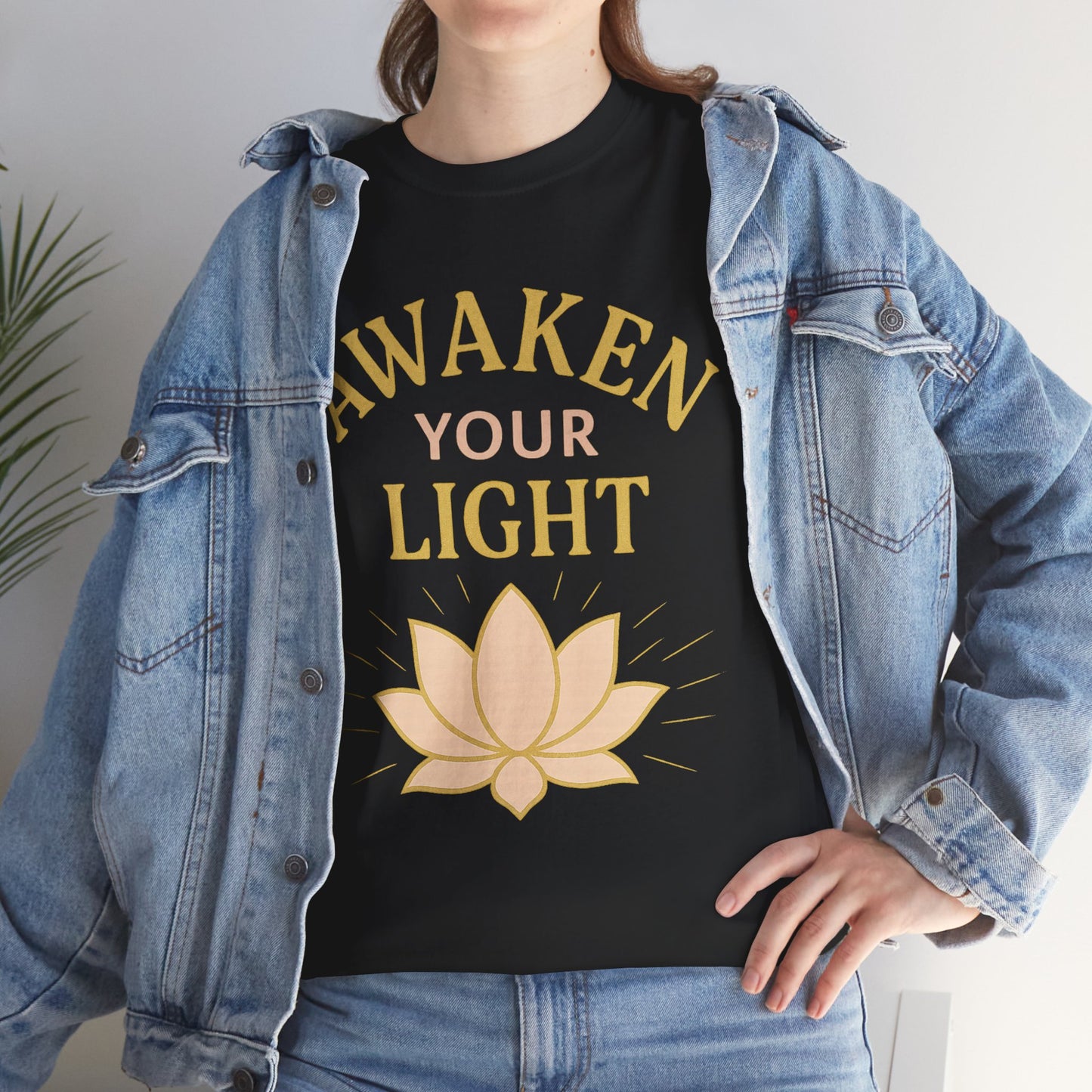 Awaken Your Light Unisex Tee - Inspirational Cotton Shirt for Mindfulness and Yoga