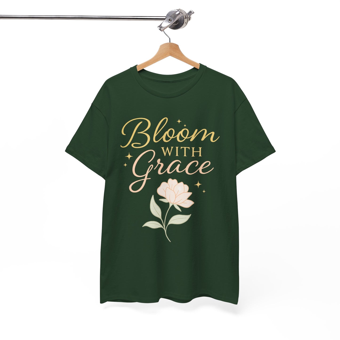 Bloom with Grace Unisex Heavy Cotton Tee - Inspirational Floral Shirt