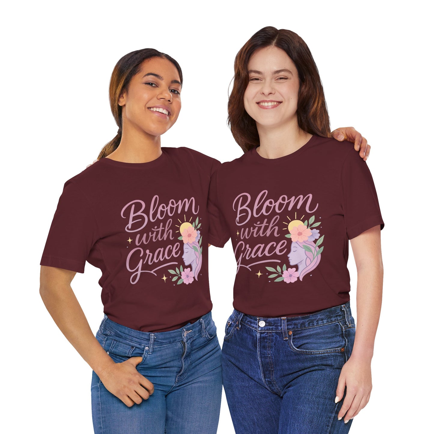 Bloom with Grace –  Unisex Jersey Short Sleeve Tee