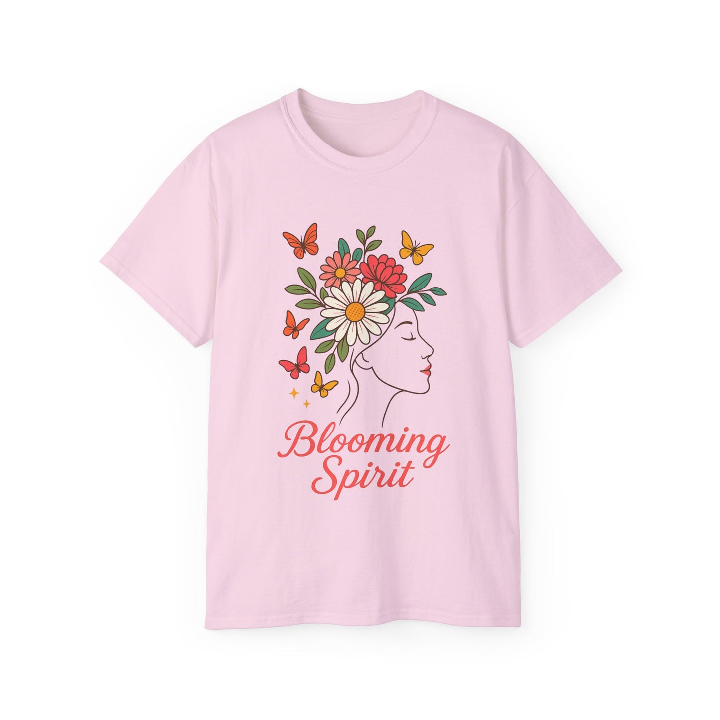Blooming Spirit – Florales Damen T-Shirt mit zarter Linienkunst