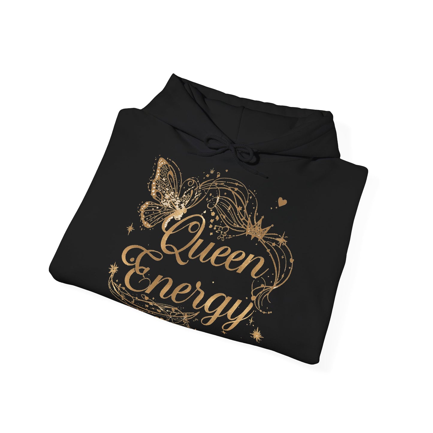 „Queen Energy“ Hoodie – Femininer Premium Kapuzenpullover mit Schmetterling & Sternen