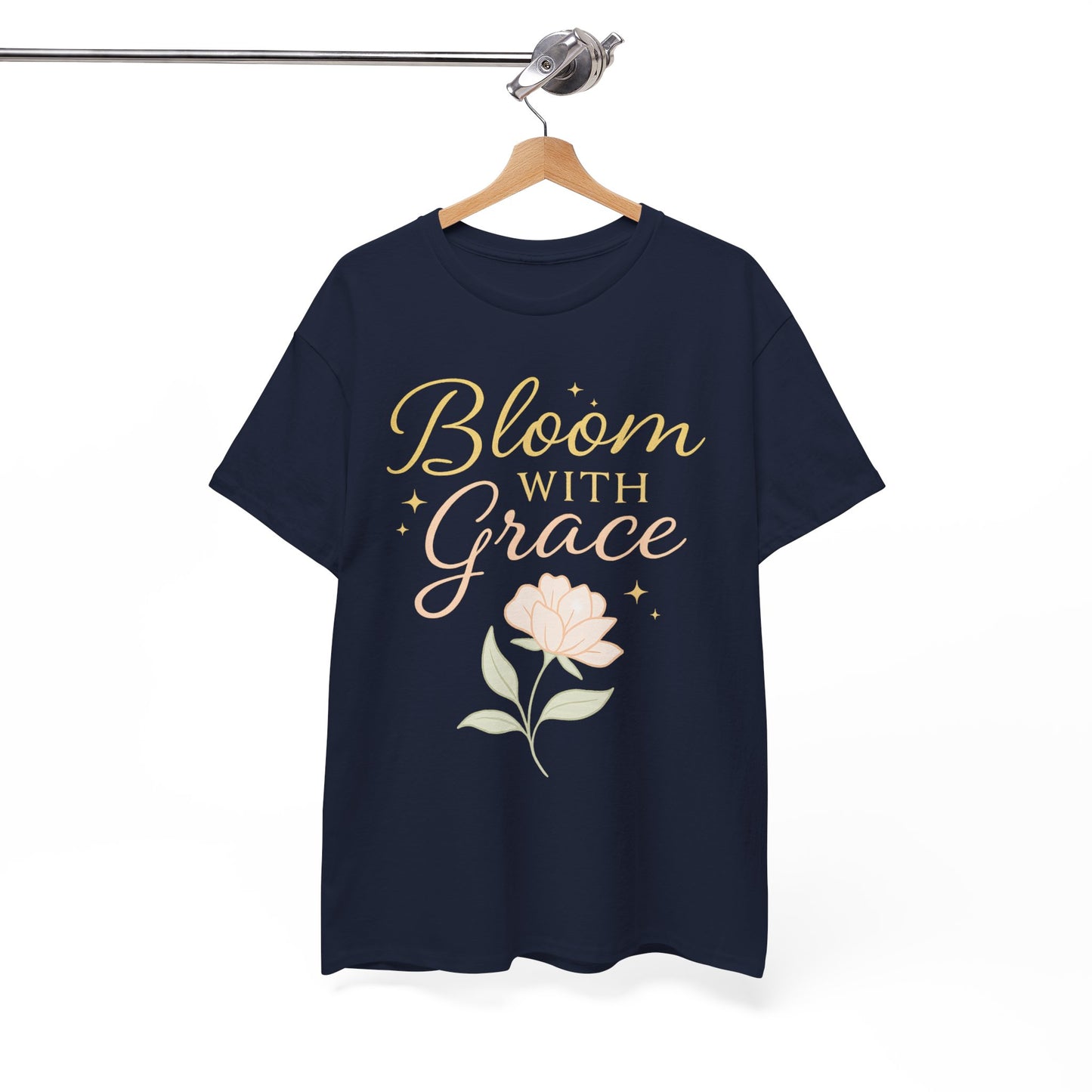 Bloom with Grace Unisex Heavy Cotton Tee - Inspirational Floral Shirt