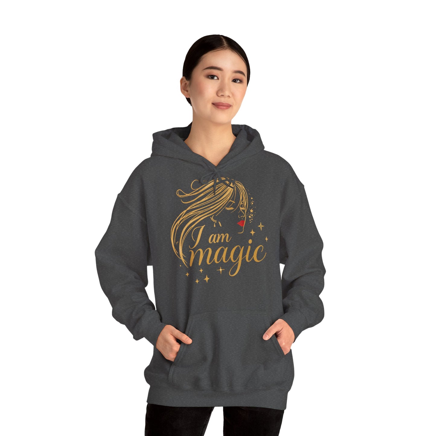 „I Am Magic“ Hoodie – Femininer Premium Kapuzenpullover mit goldener Illustration