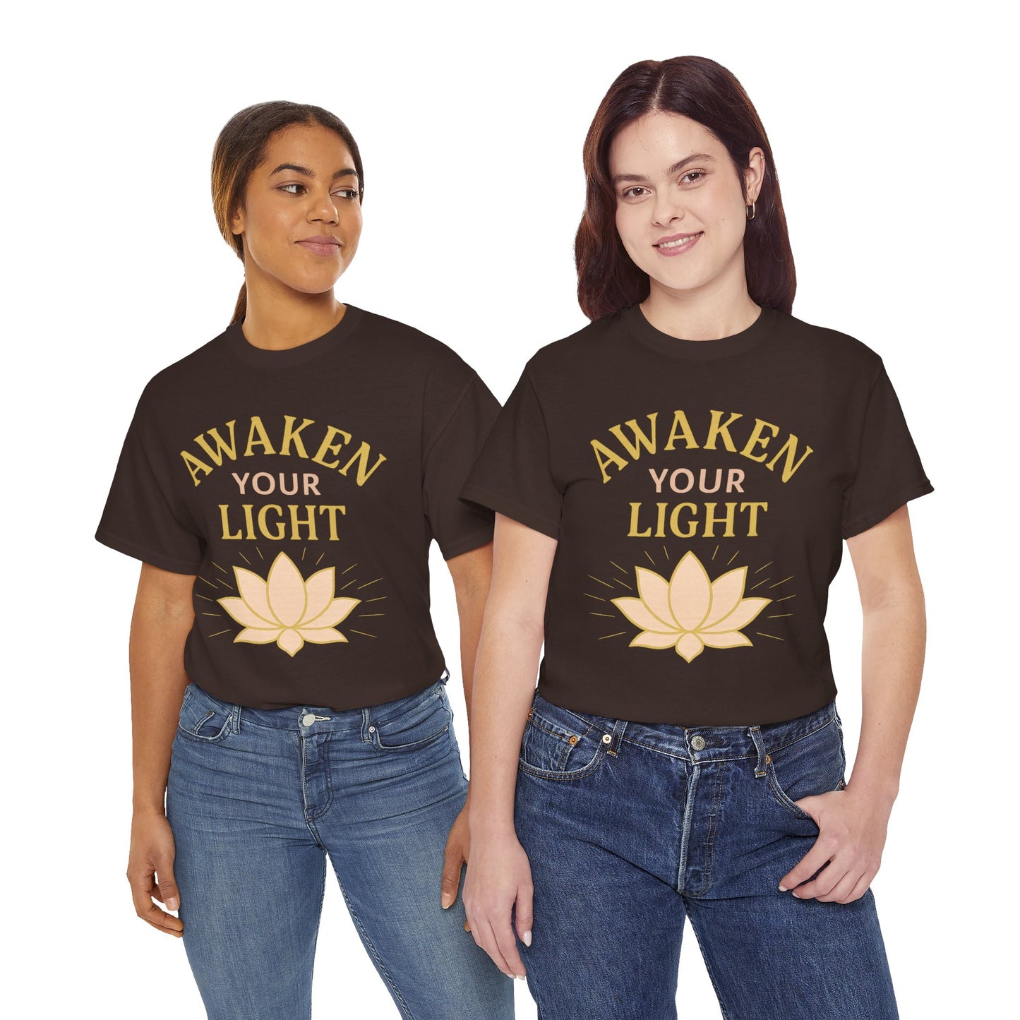 Awaken Your Light Unisex Tee - Inspirational Cotton Shirt for Mindfulness and Yoga