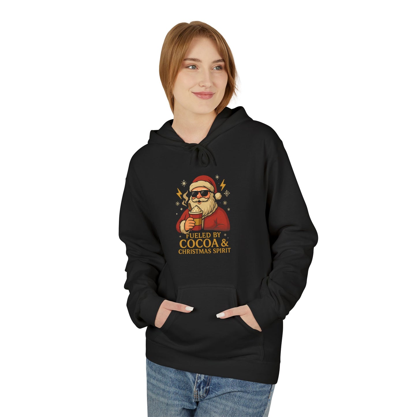 Christmas Cocoa Hoodie - 'Believe in Cocoa & Christmas Spirit' Festive Santa Sweatshirt