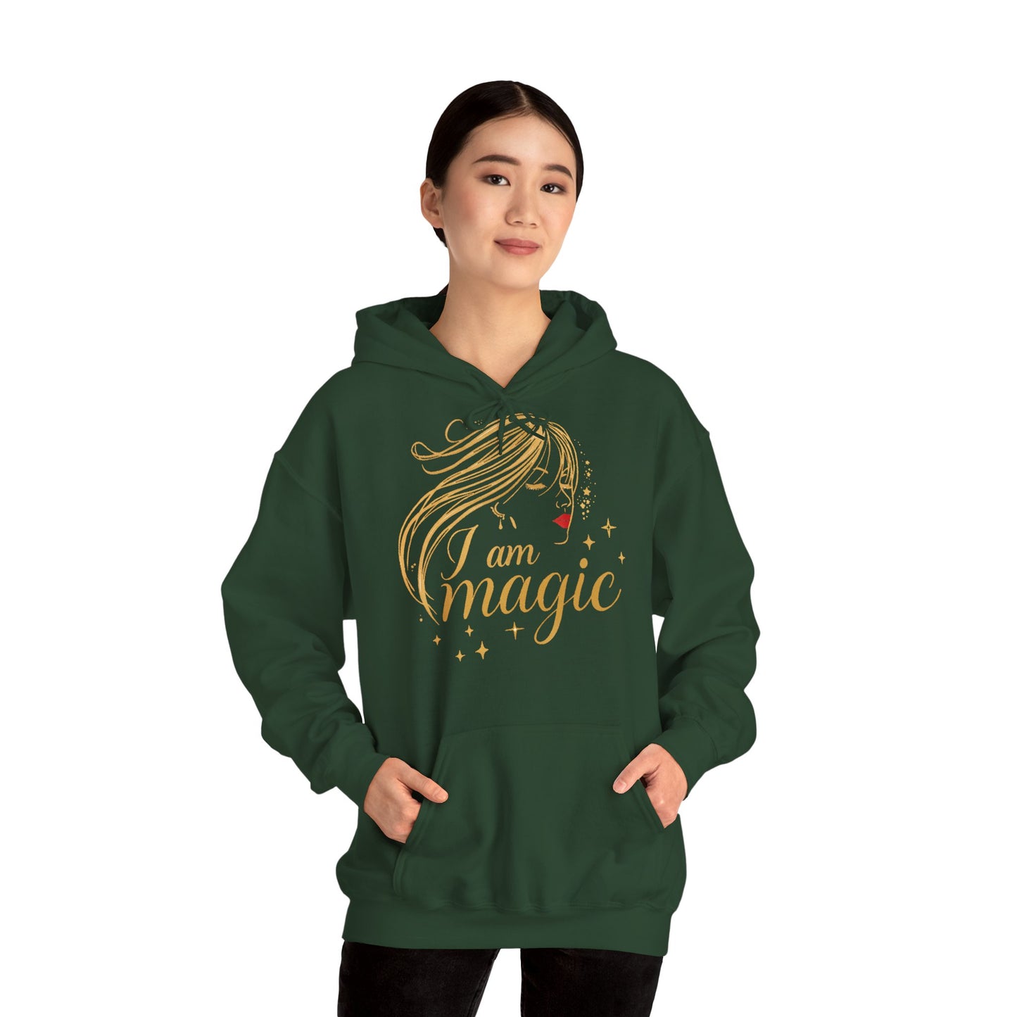 „I Am Magic“ Hoodie – Femininer Premium Kapuzenpullover mit goldener Illustration